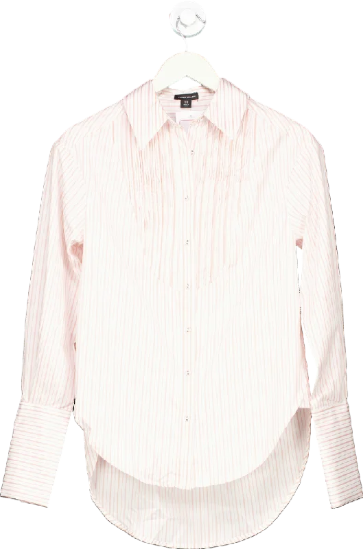 Referral Discount Karen Millen Pink/White Striped Classic Shirt UK 6