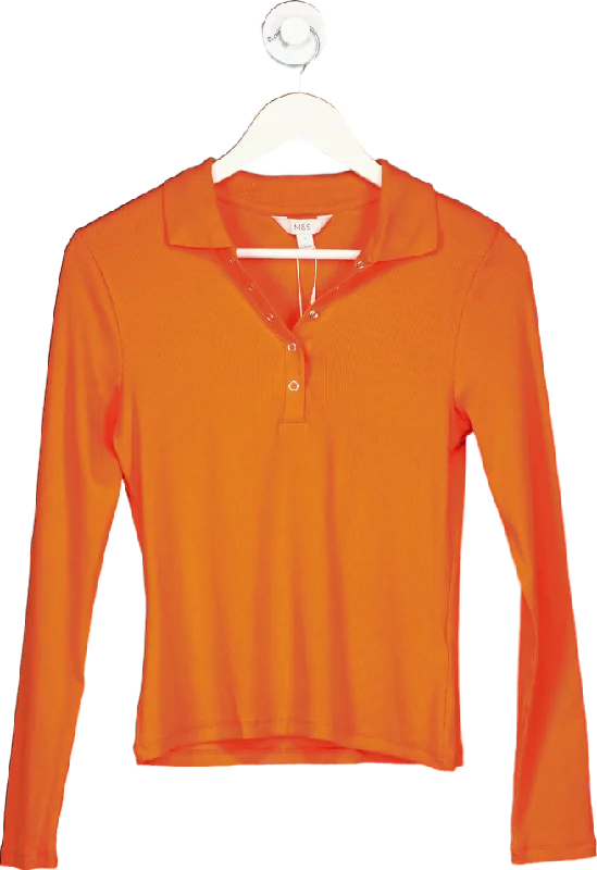 Year-End Sale M&S Bright Orange Long Sleeve Top UK 10