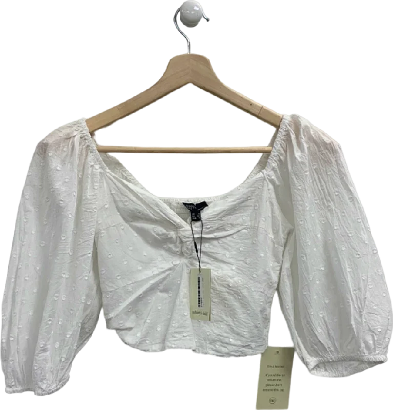Online Exclusive Nobody's Child White Ruched Top UK 6
