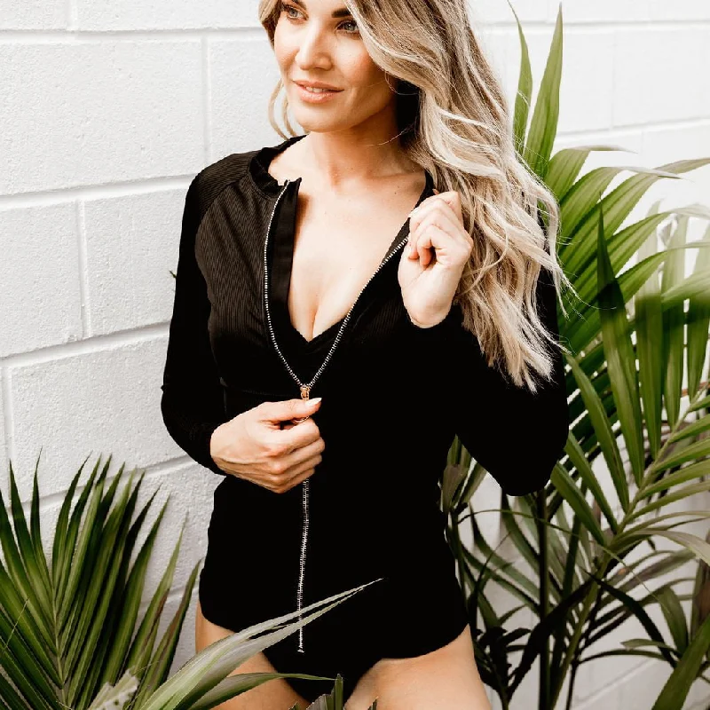 Steals and Deals Violet Top - Black Ripped
