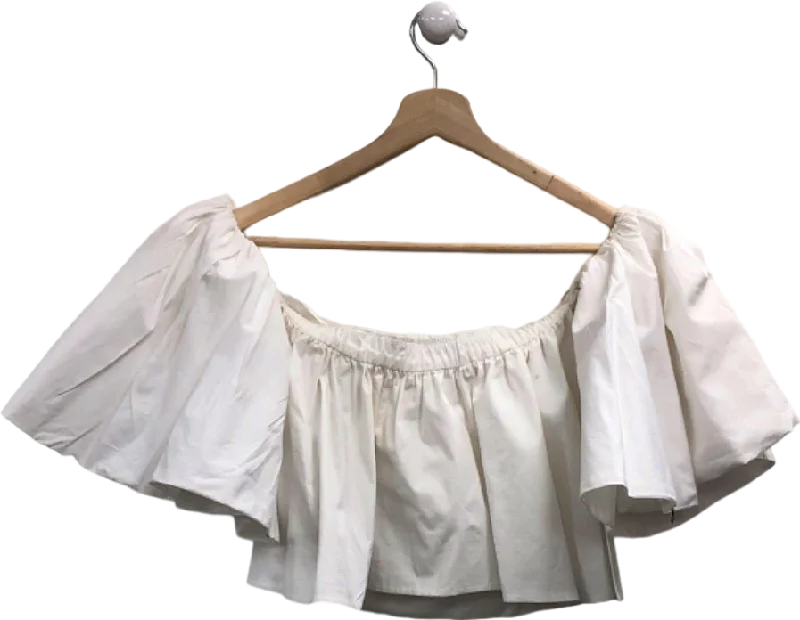Blowout Sale ZARA White Off-Shoulder Top UK 8