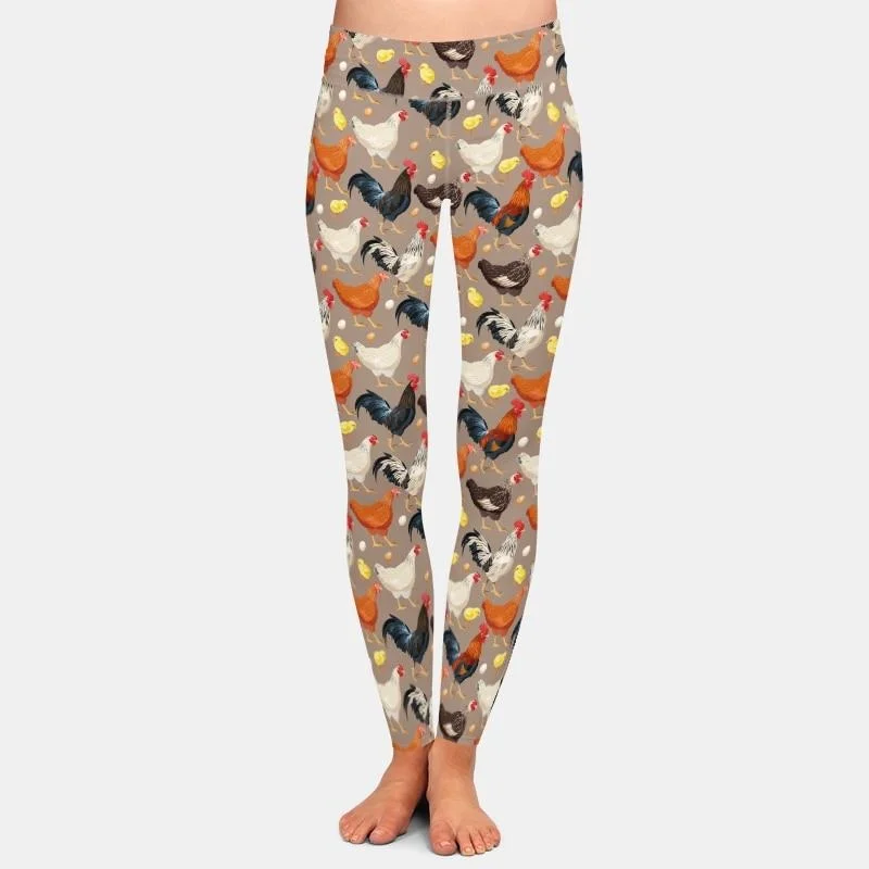 Instant Discount Ladies 3D Chicken Printed Soft Leggings