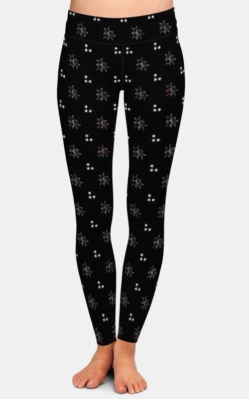 Blowout Sale Ladies 3D Christmas Colourful Stars Printed Leggings