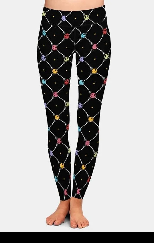 Deal Frenzy Ladies 3D Colourful Heads and Boney Hands Printed Leggings