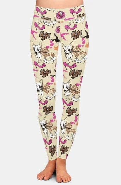 Limited Availability Ladies 3D Dogs and Fashion Items Printed Leggings