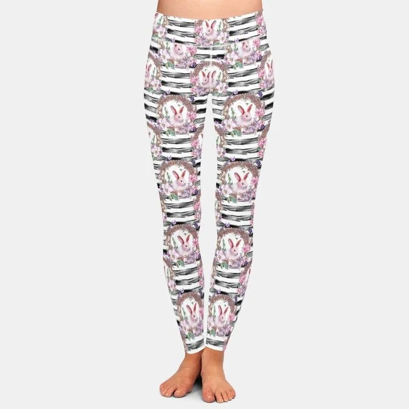 The Best Prices Ladies 3D Happy Easter Patterns With Bunnies Printed Leggings