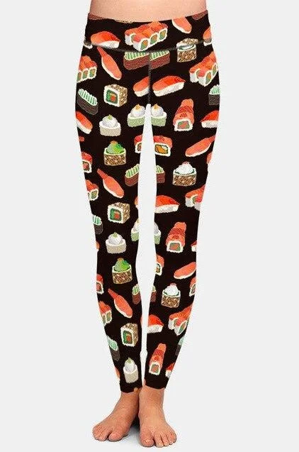 Super Deal Ladies 3D Sushi Printed Leggings