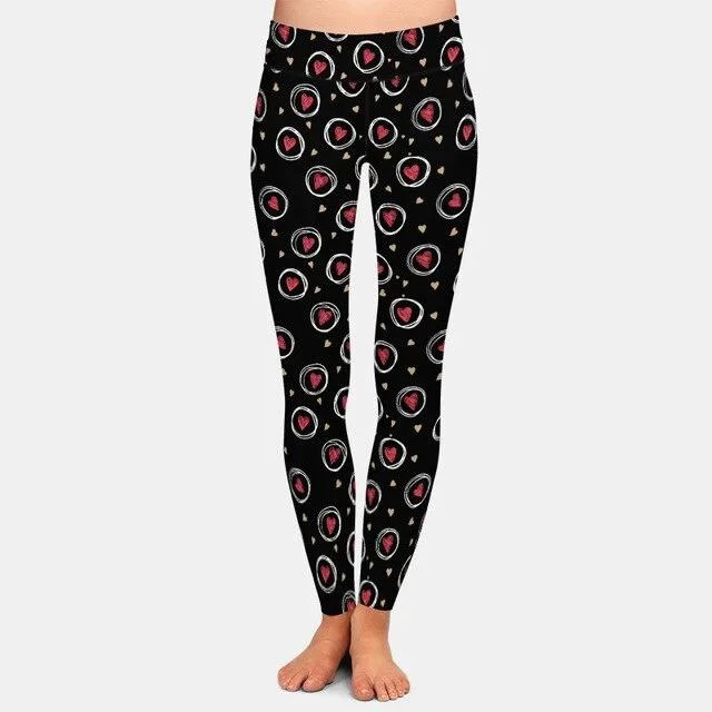 Take Advantage Ladies 3D Sweet Valentine's Patterned Hearts Printed Leggings