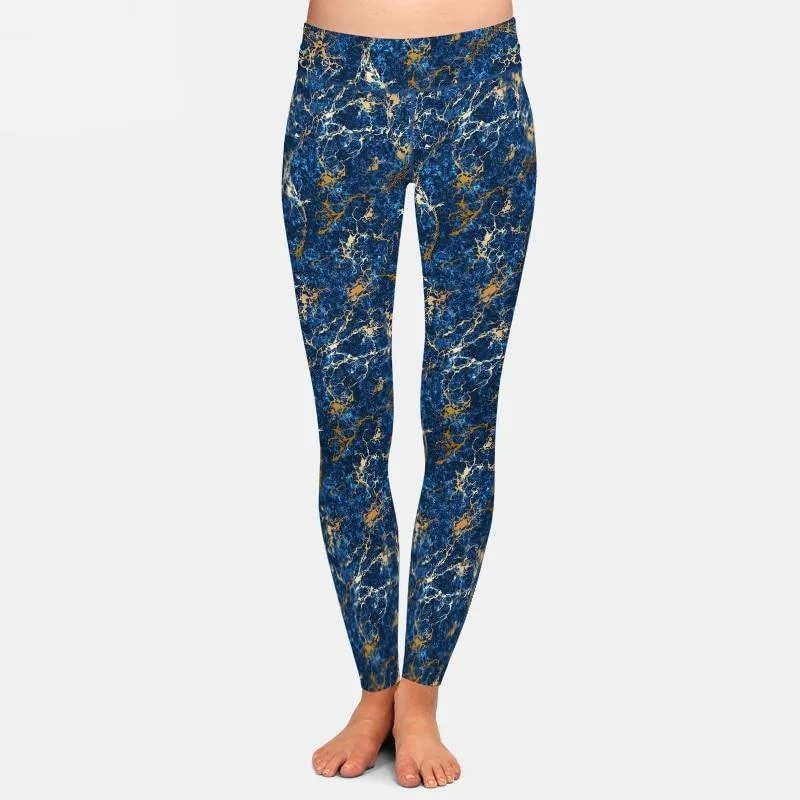 Limited Quantity Ladies 3D Textured Marble Pattern Digital Printed Leggings