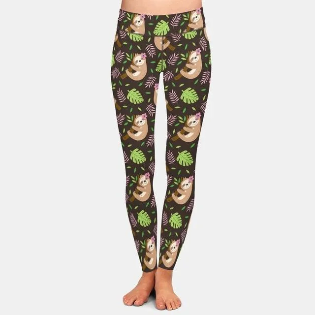 Time-Limited Offer Ladies Assorted Soft Sloth Printed Leggings