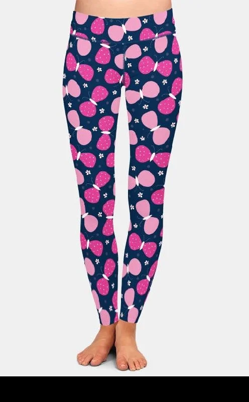 Limited Edition Ladies Beautiful Butterflies & Flowers Printed Leggings