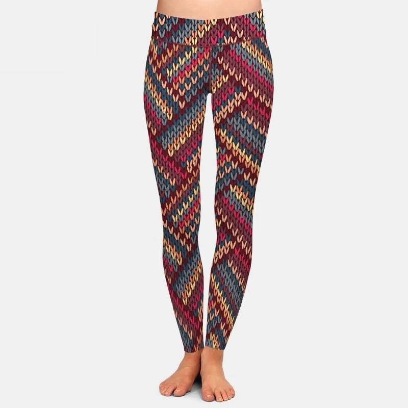 Friends and Family Sale Ladies Beautiful Knitted Print Fashion Leggings