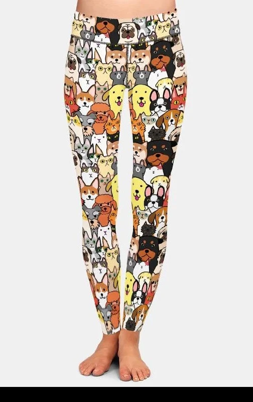 While Supplies Last Ladies Cute Cartoon Dogs Digital Printed Leggings