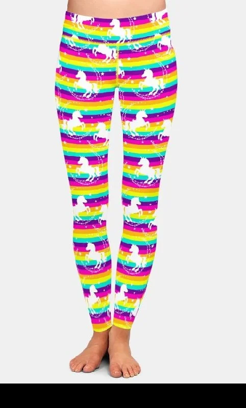 Clearance Sale Ladies Cute Rainbows & Unicorns Printed Leggings