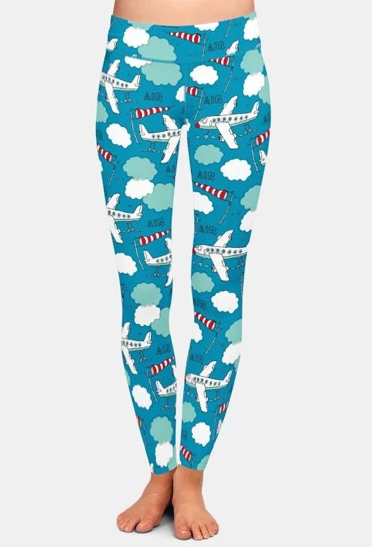 Savings Galore Ladies Fashion 3D Planes Printed Leggings