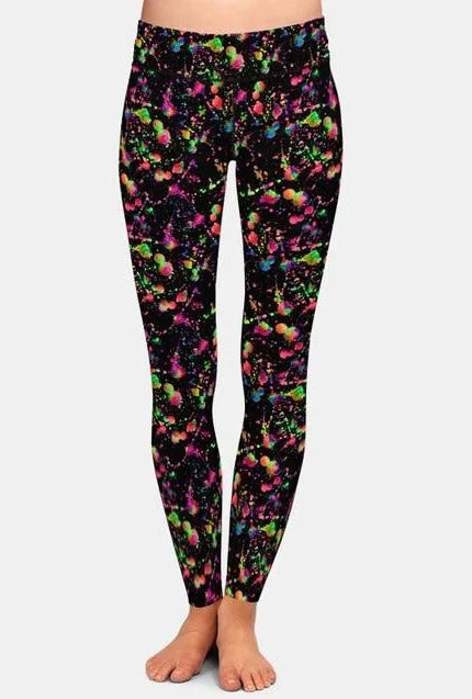 Unmissable Offer Ladies Fashion 3D Watercolour Splatter Pattern Leggings