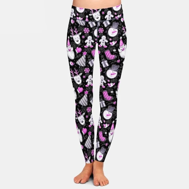 Online Exclusive Ladies Gorgeous 3D Cartoon Christmas Printed Leggings