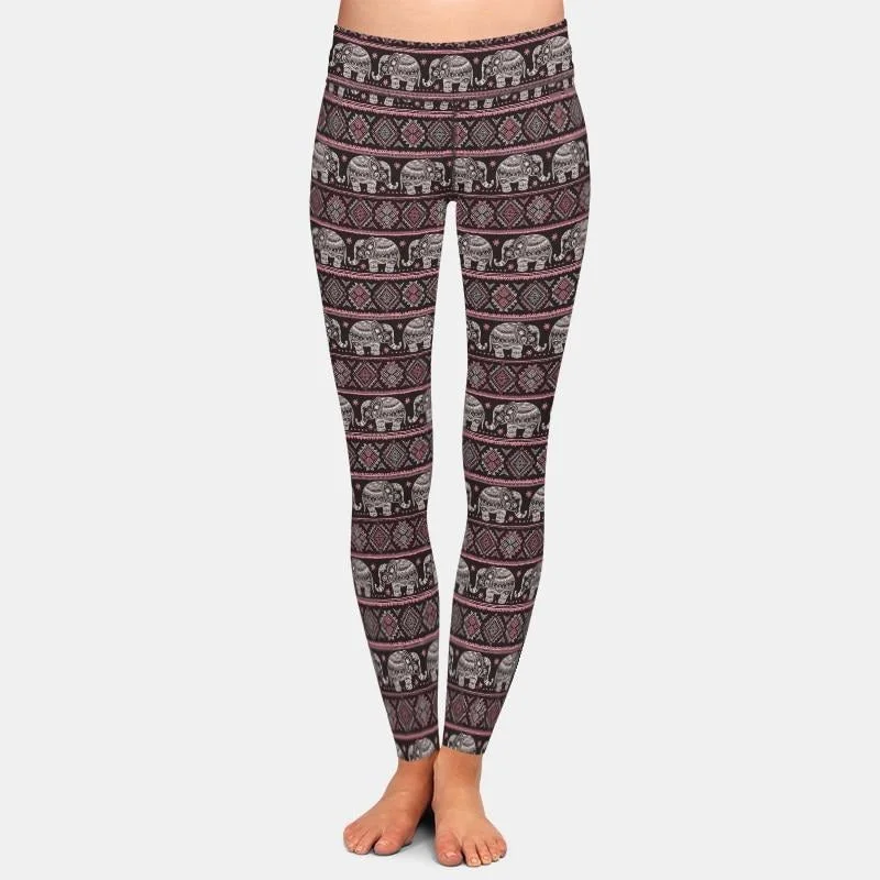 Discount Deals Ladies High Waist Fashion Cute Elephant Printed Leggings