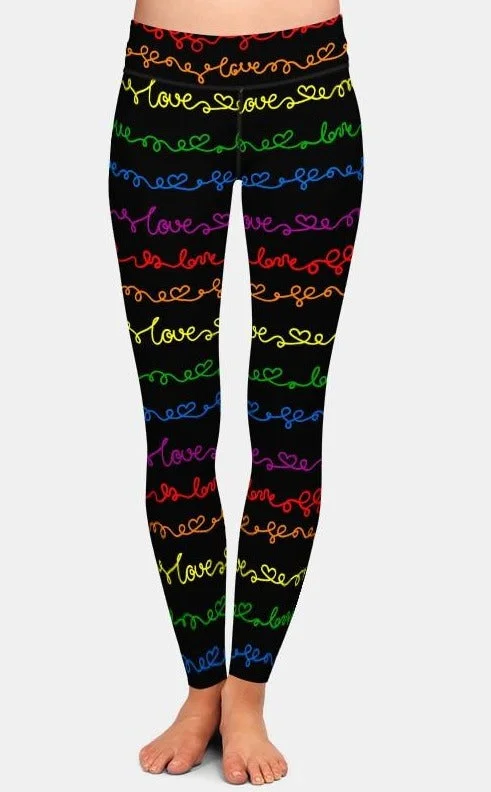 Markdown Madness Ladies Love Words & Hearts Handwritten Printed Leggings