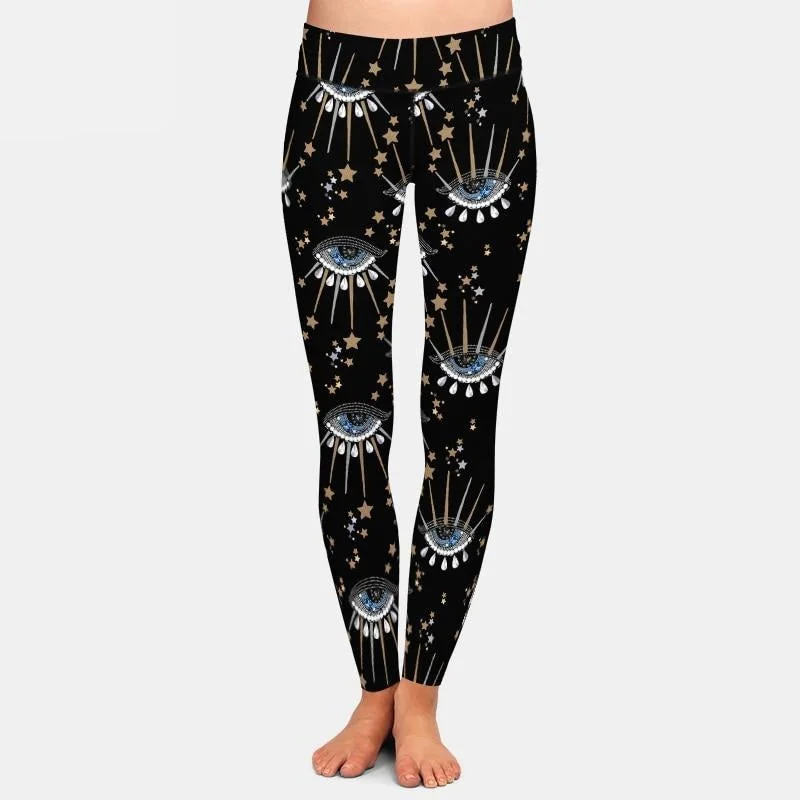 Don’t Miss Out Ladies Milk Silk Magical Eyes Printed Leggings