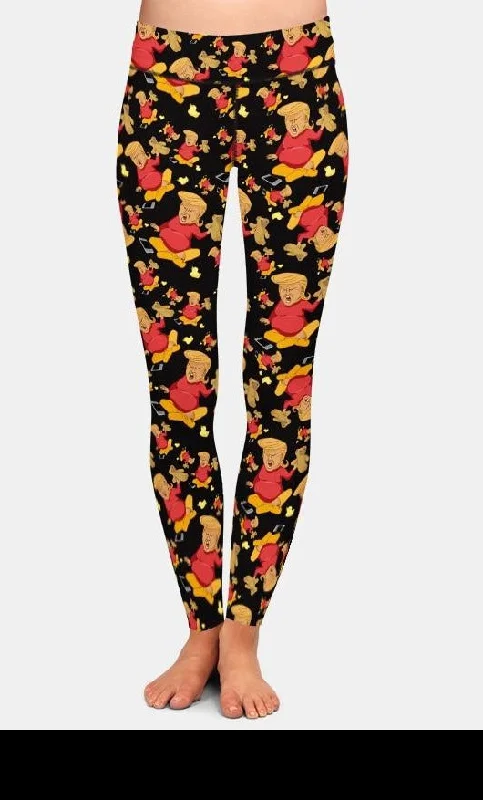 Weekend Flash Sale Ladies Trump Lookalike Printed 3D Cartoon Leggings