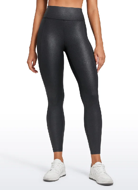 Season Finale Sale Butterluxe Matte Faux Leather Leggings with Back Pockets 25"
