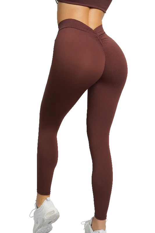Exclusive Deal SCULPT V-BACK LEGGINGS - BROWN