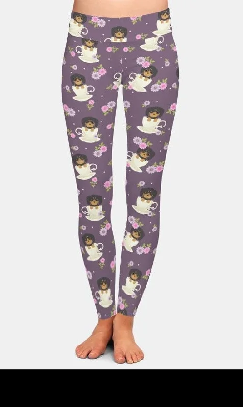 Today’s Special Womens Fashion Puppy Dog In A Teacup Printed Leggings