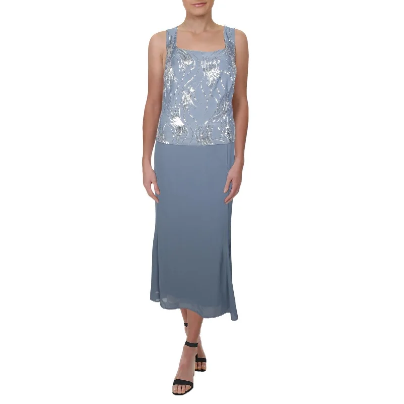 Lowest Prices Alex Evenings Womens Plus Jersey Sequined Midi Dress