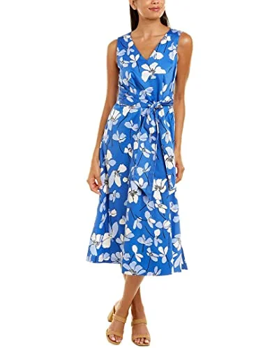 Friends and Family Sale Anne Klein Floral-Print V-Neck Midi Dress