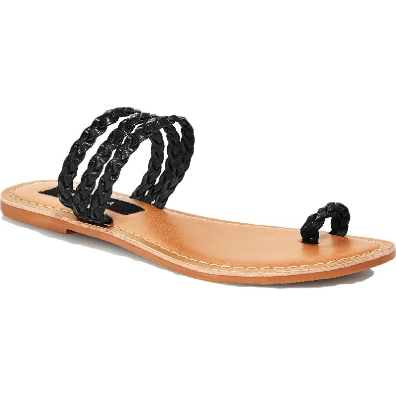 Daily Deals Aqua Womens Slay Leather Braided Flats