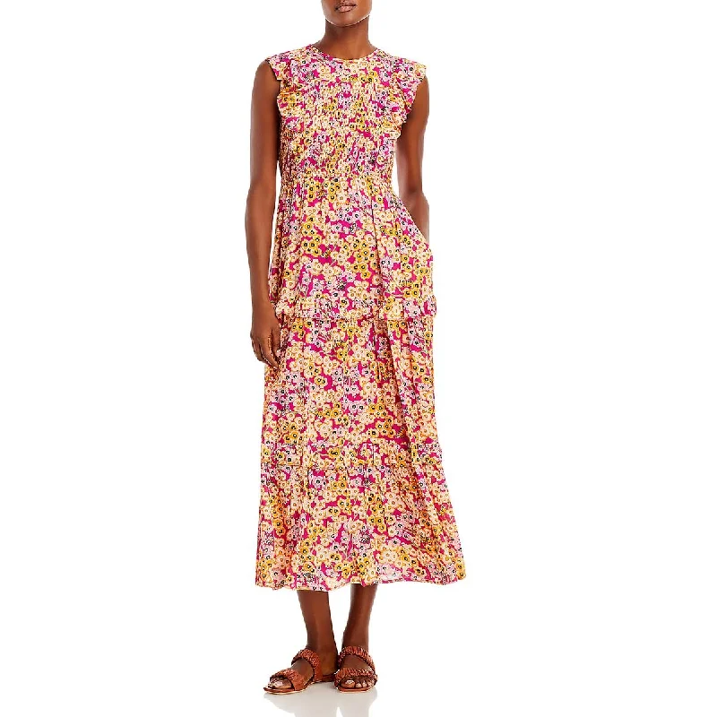 Final Markdown Banjanan Womens Iris Tiered  Midi Dress