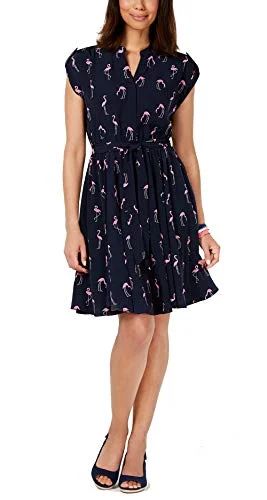 Overstock Belted Printed Dress