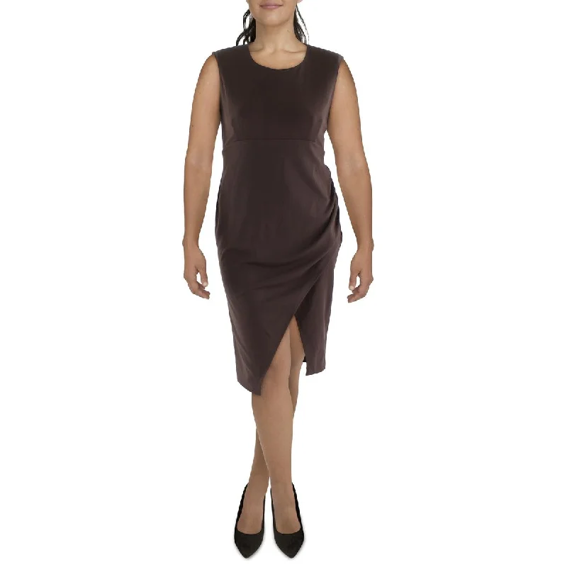 Don't Wait Calvin Klein Womens Faux Wrap Knee Length Midi Dress