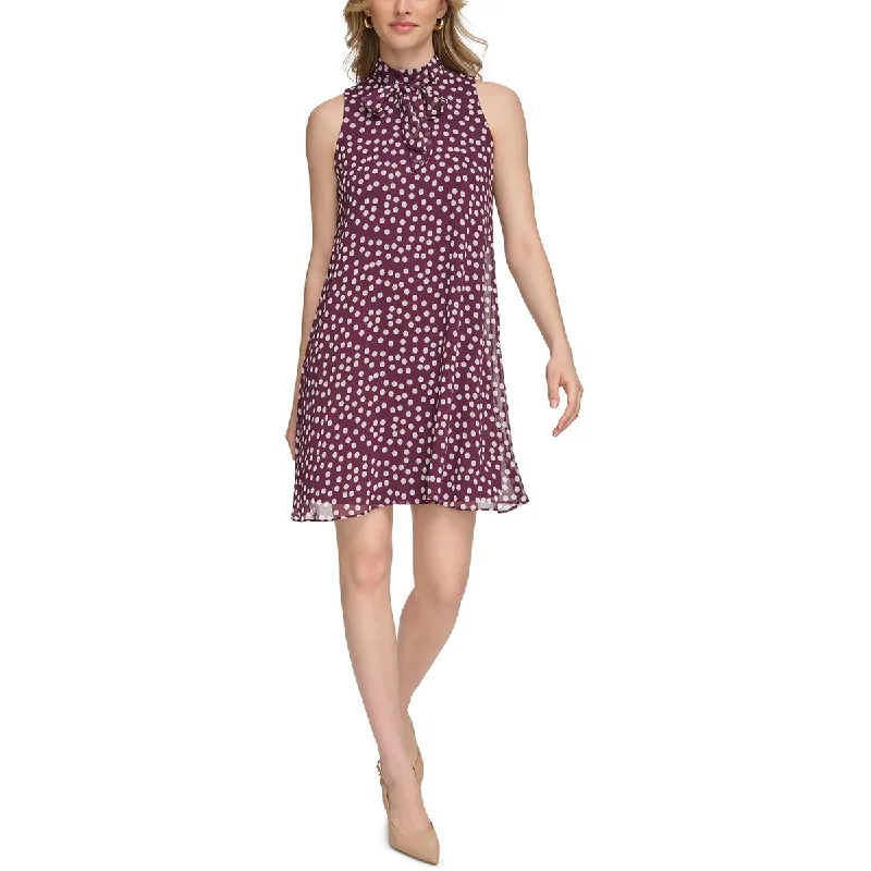Price Cut Calvin Klein Womens Mini Polka Dot Shift Dress