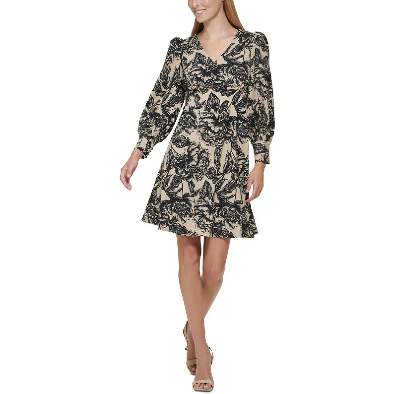 Value Deals Calvin Klein Womens Printed  Fit & Flare Dress