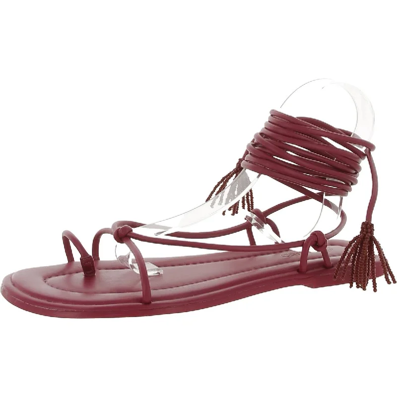 Super Savings FARM Rio Womens Faux Leather Ankle Wrap Slingback Sandals