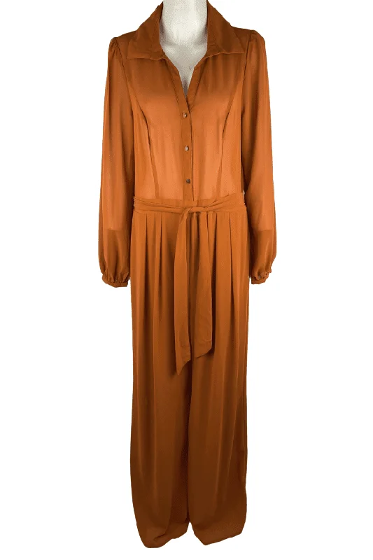 Price Drop Fashion Nova women's cognac jumpsuit size XL