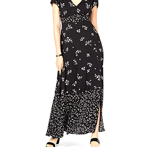 Stock Clearance Floral-Print Empire-Waist Dress