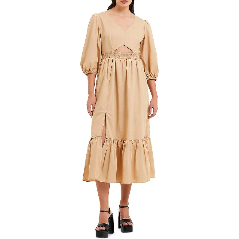 Super Deal French Connection Womens Rhodes Daytime Keyhole Midi Dress