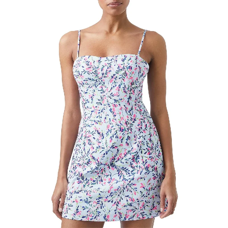 Extra Discounts French Connection Womens Floral Short Fit & Flare Dress