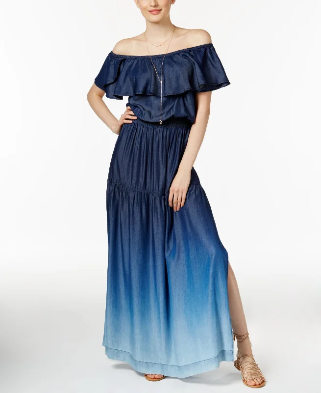 Savings Galore INC International Concepts Off The Shoulder Ruffled Maxi Dress