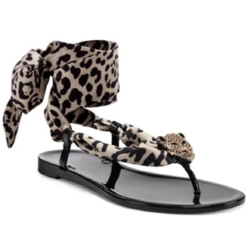 Major Savings INC Womens Malana Faux Leather Soft Leg Tie Flats