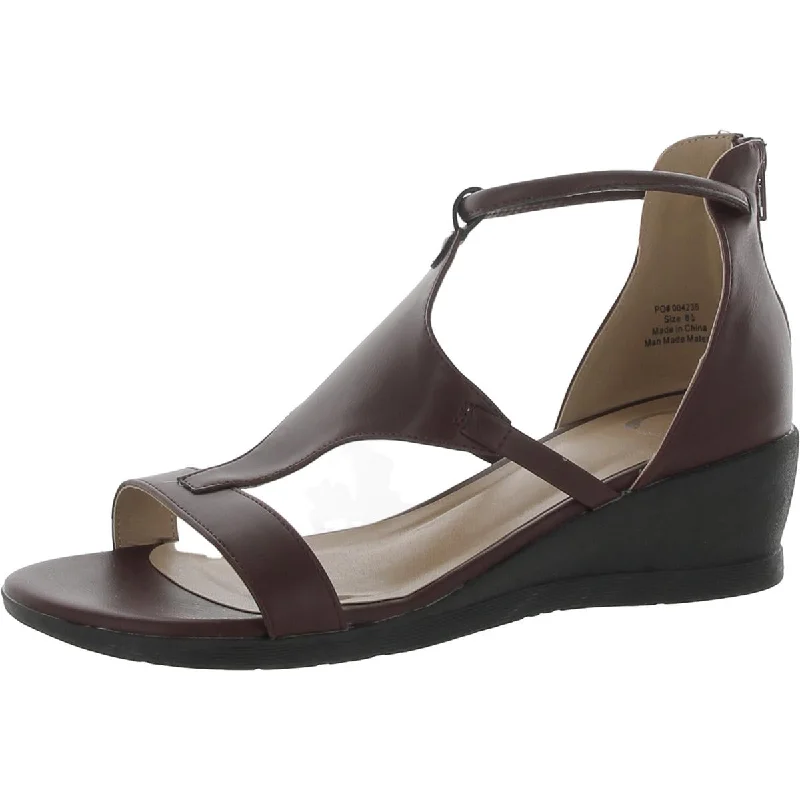 Today’s Deal Journee Collection Womens Faux Leather Strappy Wedge Sandals
