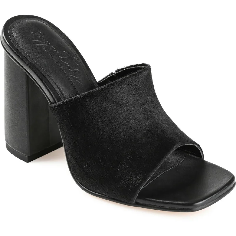Year-End Sale Journee Signature Womens Leather Slip On Block Heel