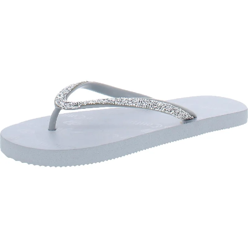 Lowest Price Juicy Couture Womens JC-Shimmery Rhinestone Sandals Flip-Flops