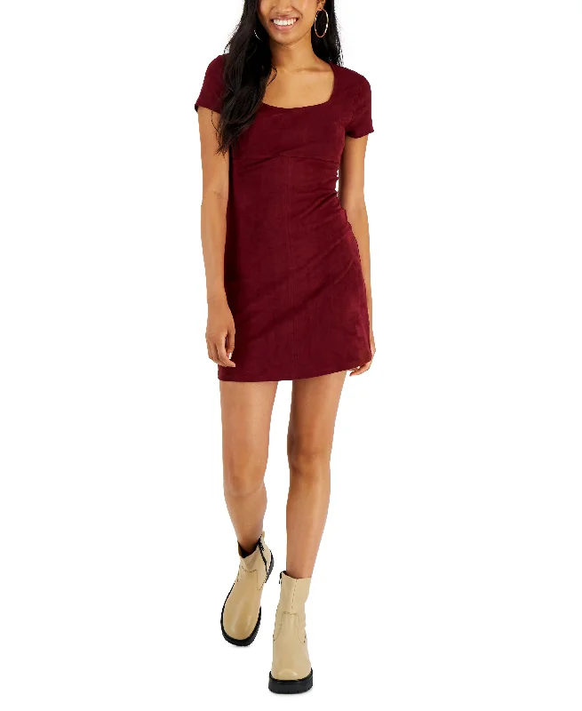 Buy Now Juniors' Faux-Suede Sheath Dress