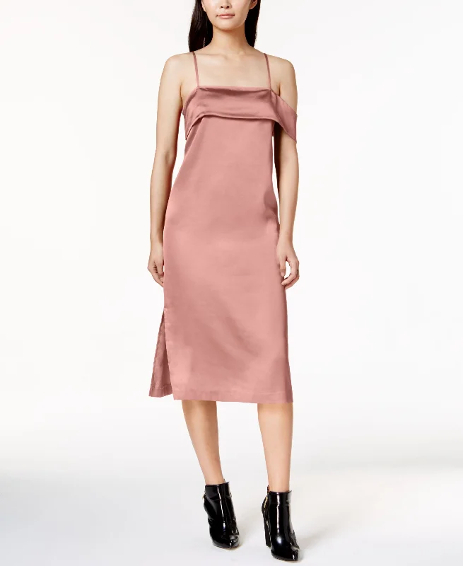 Mega Sale Kensie Satin Cold Shoulder Midi Dress