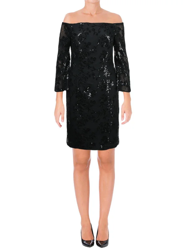 Online Only Lauren Ralph Lauren Sequined Off-The-Shoulder Dress