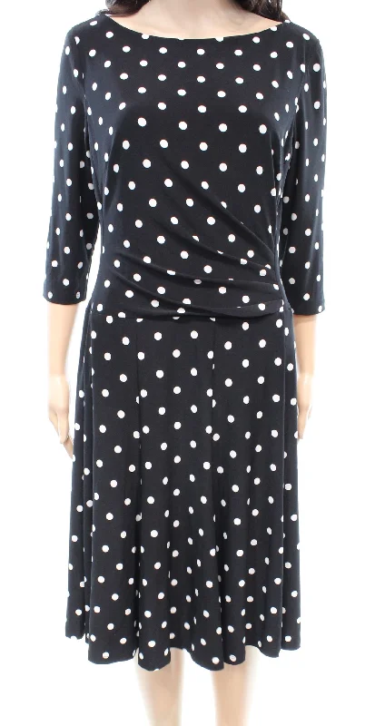 Flash Deals Lauren Ralph Lauren Tia Driver Polka-Dot Jersey Dress